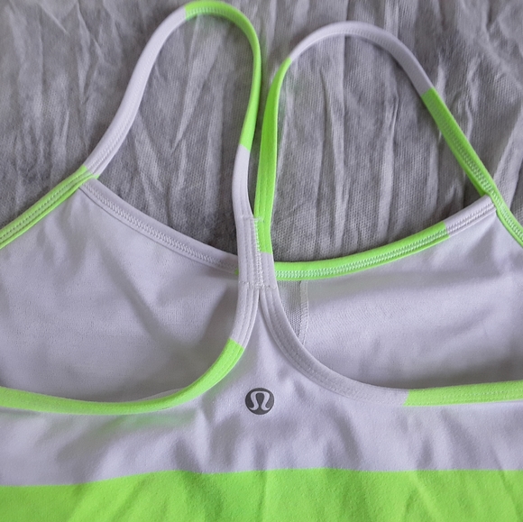 Lululemon Power Y Tank White Stripe Zippy Green - Picture 7 of 10